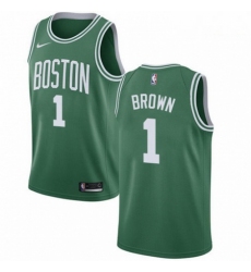 Mens Nike Boston Celtics 1 Walter Brown Swingman GreenWhite No Road NBA Jersey Icon Edition