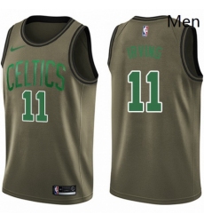 Mens Nike Boston Celtics 11 Kyrie Irving Swingman Green Salute to Service NBA Jersey 