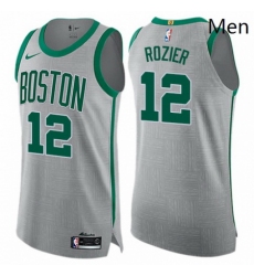 Mens Nike Boston Celtics 12 Terry Rozier Authentic Gray NBA Jersey City Edition 