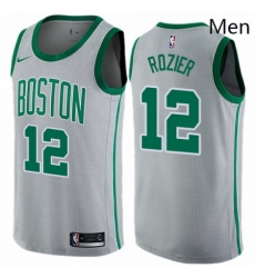 Mens Nike Boston Celtics 12 Terry Rozier Swingman Gray NBA Jersey City Edition 