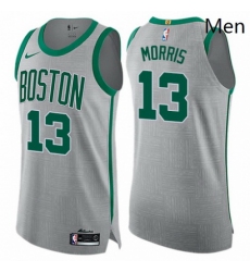 Mens Nike Boston Celtics 13 Marcus Morris Authentic Gray NBA Jersey City Edition 
