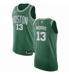 Mens Nike Boston Celtics 13 Marcus Morris Authentic GreenWhite No Road NBA Jersey Icon Edition 