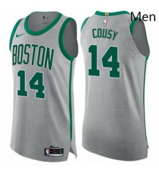 Mens Nike Boston Celtics 14 Bob Cousy Authentic Gray NBA Jersey City Edition
