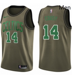 Mens Nike Boston Celtics 14 Bob Cousy Swingman Green Salute to Service NBA Jersey