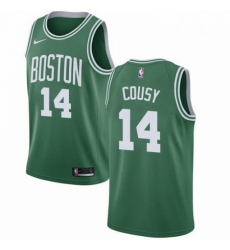 Mens Nike Boston Celtics 14 Bob Cousy Swingman GreenWhite No Road NBA Jersey Icon Edition