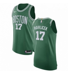 Mens Nike Boston Celtics 17 John Havlicek Authentic GreenWhite No Road NBA Jersey Icon Edition