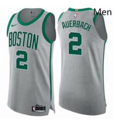 Mens Nike Boston Celtics 2 Red Auerbach Authentic Gray NBA Jersey City Edition