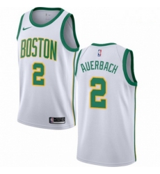 Mens Nike Boston Celtics 2 Red Auerbach Swingman White NBA Jersey City Edition