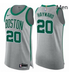 Mens Nike Boston Celtics 20 Gordon Hayward Authentic Gray NBA Jersey City Edition 
