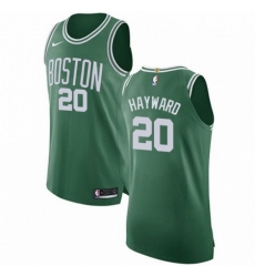 Mens Nike Boston Celtics 20 Gordon Hayward Authentic GreenWhite No Road NBA Jersey Icon Edition 