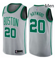 Mens Nike Boston Celtics 20 Gordon Hayward Swingman Gray NBA Jersey City Edition 