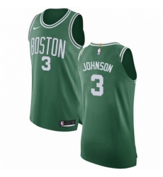 Mens Nike Boston Celtics 3 Dennis Johnson Authentic GreenWhite No Road NBA Jersey Icon Edition