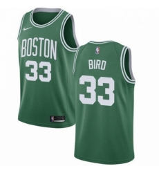 Mens Nike Boston Celtics 33 Larry Bird Authentic GreenWhite No Road NBA Jersey Icon Edition