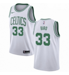 Mens Nike Boston Celtics 33 Larry Bird Authentic White NBA Jersey Association Edition