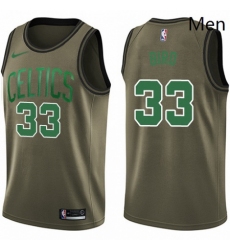 Mens Nike Boston Celtics 33 Larry Bird Swingman Green Salute to Service NBA Jersey