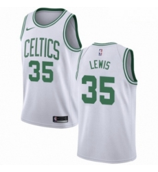 Mens Nike Boston Celtics 35 Reggie Lewis Authentic White NBA Jersey Association Edition 