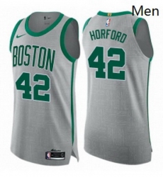Mens Nike Boston Celtics 42 Al Horford Authentic Gray NBA Jersey City Edition