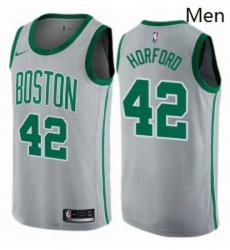 Mens Nike Boston Celtics 42 Al Horford Swingman Gray NBA Jersey City Edition