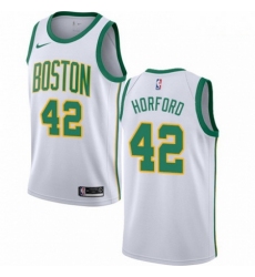 Mens Nike Boston Celtics 42 Al Horford Swingman White NBA Jersey City Edition