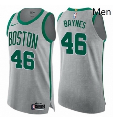 Mens Nike Boston Celtics 46 Aron Baynes Authentic Gray NBA Jersey City Edition 