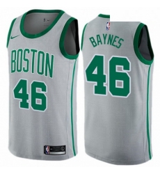 Mens Nike Boston Celtics 46 Aron Baynes Swingman Gray NBA Jersey City Edition 