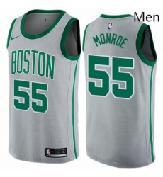Mens Nike Boston Celtics 55 Greg Monroe Swingman Gray NBA Jersey City Edition 