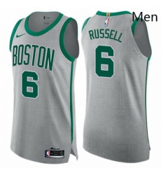 Mens Nike Boston Celtics 6 Bill Russell Authentic Gray NBA Jersey City Edition