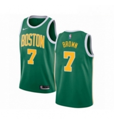 Mens Nike Boston Celtics 7 Jaylen Brown Green Swingman Jersey Earned Edition