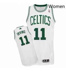 Womens Adidas Boston Celtics 11 Kyrie Irving Authentic White Home NBA Jersey 