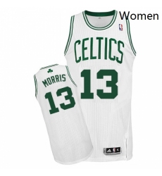 Womens Adidas Boston Celtics 13 Marcus Morris Authentic White Home NBA Jersey 
