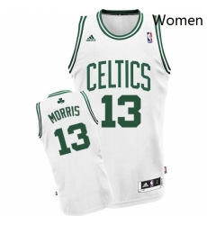 Womens Adidas Boston Celtics 13 Marcus Morris Swingman White Home NBA Jersey 