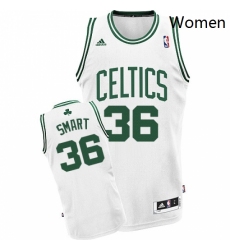 Womens Adidas Boston Celtics 36 Marcus Smart Swingman White Home NBA Jersey