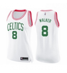 Womens Boston Celtics 8 Kemba Walker Swingman White Pink Fashion Basketball Jersey 