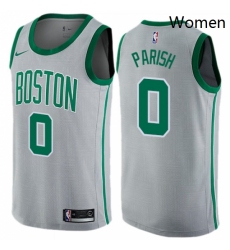 Womens Nike Boston Celtics 0 Robert Parish Swingman Gray NBA Jersey City Edition 