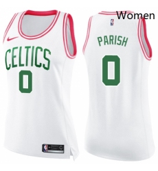 Womens Nike Boston Celtics 0 Robert Parish Swingman WhitePink Fashion NBA Jersey 
