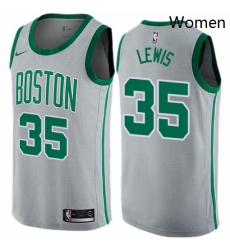 Womens Nike Boston Celtics 35 Reggie Lewis Swingman Gray NBA Jersey City Edition 