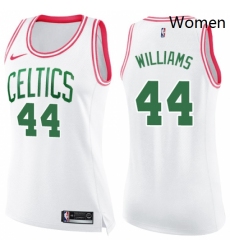Womens Nike Boston Celtics 44 Robert Williams Swingman White Pink Fashion NBA Jersey 