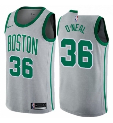 Youth Nike Boston Celtics 36 Shaquille ONeal Swingman Gray NBA Jersey City Edition 