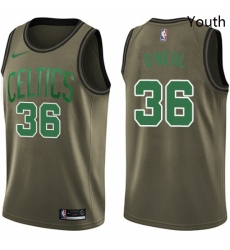 Youth Nike Boston Celtics 36 Shaquille ONeal Swingman Green Salute to Service NBA Jersey 