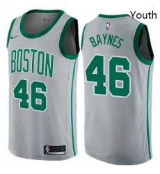 Youth Nike Boston Celtics 46 Aron Baynes Swingman Gray NBA Jersey City Edition 