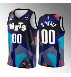 Men Brooklyn Nets 00 Royce O‘Neale Black 2023 24 City Edition Stitched Basketball Jersey