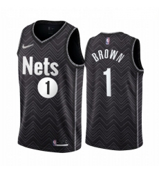 Men Brooklyn Nets 1 Bruce Brown Black NBA Swingman 2020 21 Earned Edition Jersey