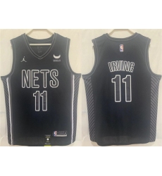 Men Brooklyn Nets 11 Kyrie Irving Black Stitched Basketball Jersey