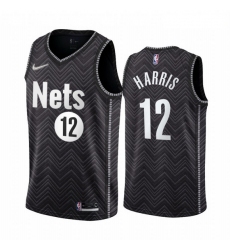 Men Brooklyn Nets 12 Joe Harris Black NBA Swingman 2020 21 Earned Edition Jersey