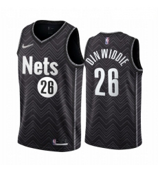 Men Brooklyn Nets 26 Spencer Dinwiddie Black NBA Swingman 2020 21 Earned Edition Jersey