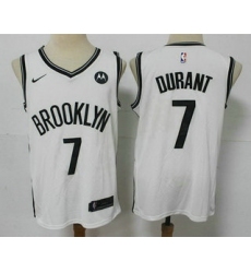 Men Brooklyn Nets 7 Kevin Durant 2021 White Swingman Stitched NBA Jersey With The NEW Sponsor Logo