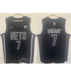 Men Brooklyn Nets 7 Kevin Durant Black Stitched Basketball Jersey