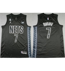 Men Brooklyn Nets 7 Kevin Durant Black2022 23 Statement Edition No 6 Patch Stitched Basketball Jersey