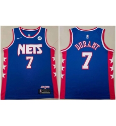 Men Brooklyn Nets 7 Kevin Durant Blue Stitched Basketball Jersey