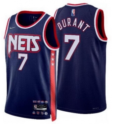 Men Brooklyn Nets 7 Kevin Durant Navy Nike 2021-22 City Edition Swingman Jersey